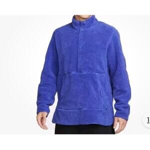 Nike Yoga blue sherpa fleece pull over sweatshirt size 3XL